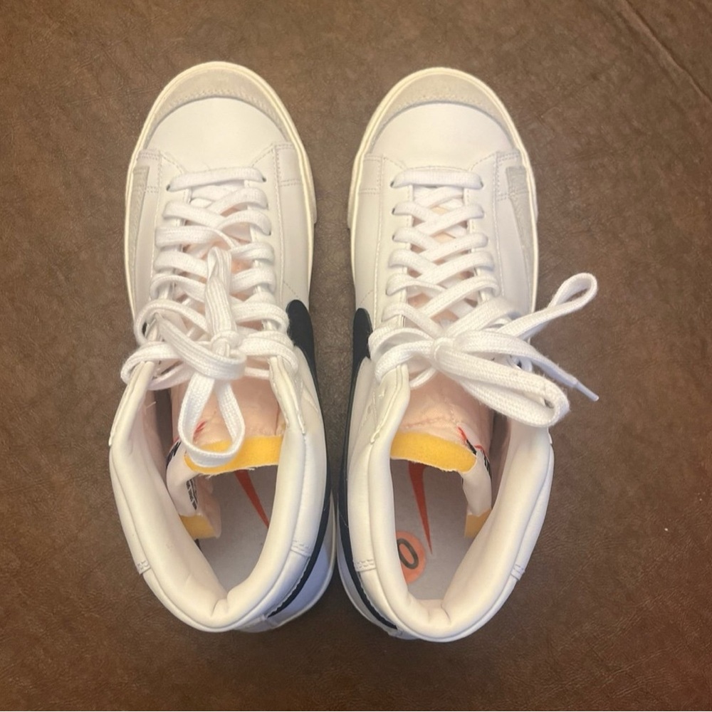 Nike White and Black High-Top Sneakers